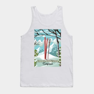 Crans-Montana Switzerland ski poster Tank Top